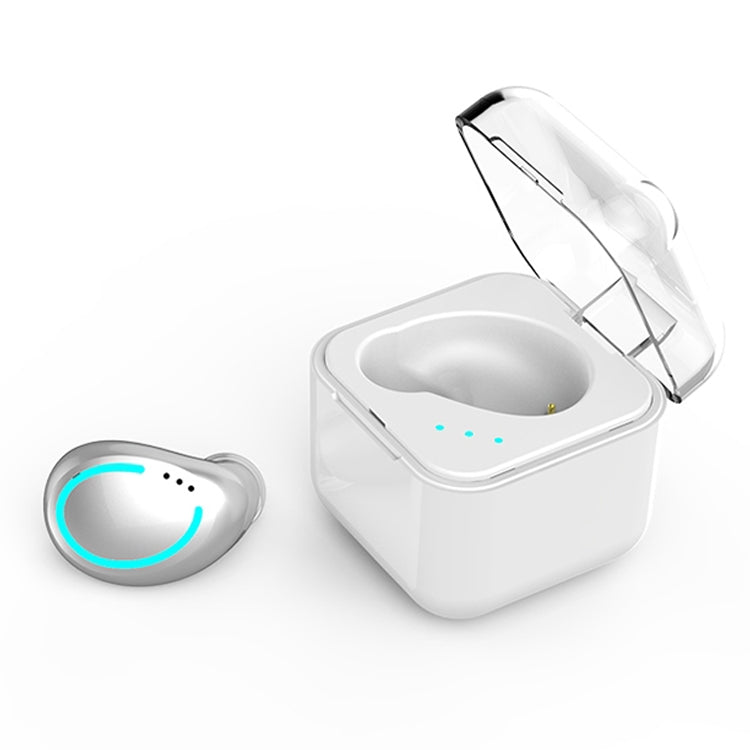 M-B8 Bluetooth 5.0 Mini Invisible In-ear Stereo Wireless Bluetooth Earphone with Charging Box (Silver) - TWS Earphone by PMC TechLife | Online Shopping South Africa | PMC TechLife