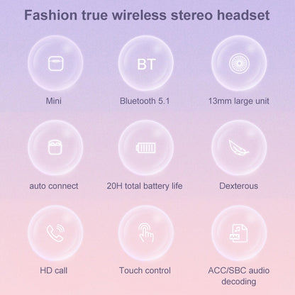 Mijiaer TN22 Bluetooth 5.1 True Wireless Stereo Bluetooth Earphone(Purple) - TWS Earphone by PMC Jewellery | Online Shopping South Africa | PMC Jewellery