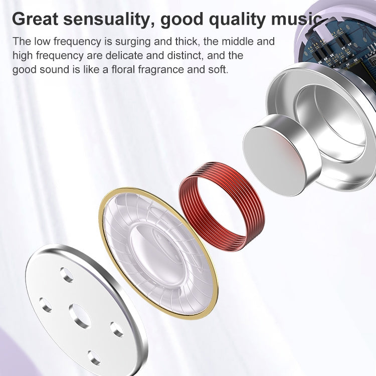 Mijiaer TN22 Bluetooth 5.1 True Wireless Stereo Bluetooth Earphone(Purple) - TWS Earphone by PMC TechLife | Online Shopping South Africa | PMC TechLife