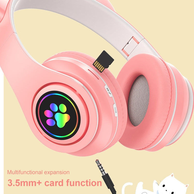 B39 Cat Ear Design LED Gradient Light Wireless Bluetooth Headset(Black) - Multimedia Headset by PMC TechLife | Online Shopping South Africa | PMC TechLife
