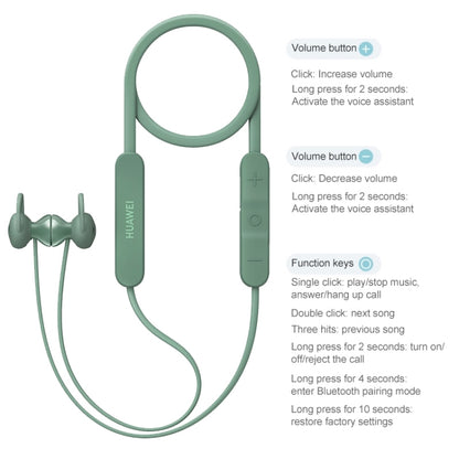 Original Huawei FreeLace Wireless Earphone Vibrant Edition (Spruce Green) - Neck-mounted Earphone by Huawei | Online Shopping South Africa | PMC Jewellery