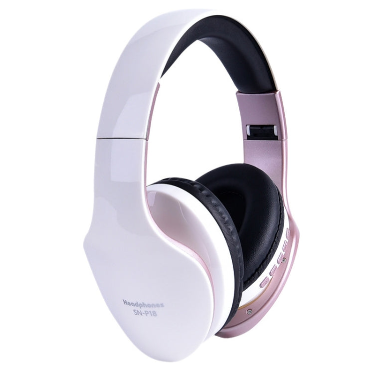 SN-P18 Foldable Bluetooth 4.0 Wireless Headset with Mic, Support TF Card (White) - Headset & Headphone by PMC Jewellery | Online Shopping South Africa | PMC Jewellery
