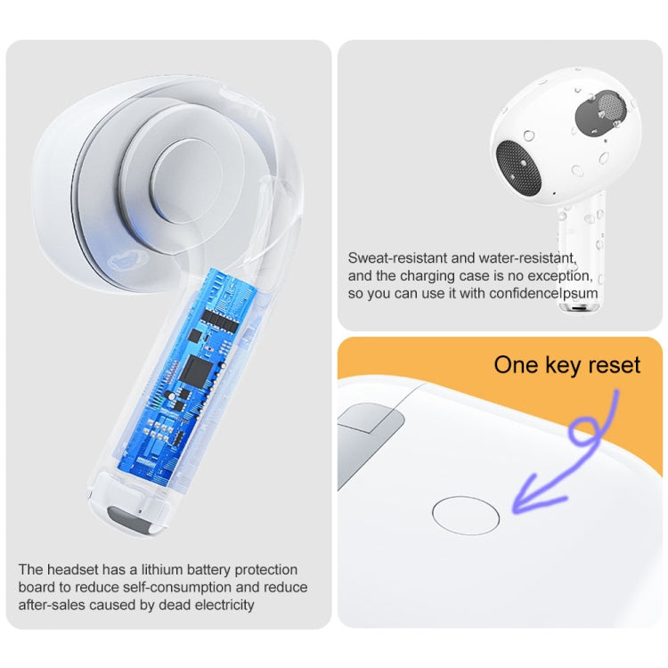 WK A8 Pro True Wireless Stereo Bluetooth Earphone (White) - TWS Earphone by WK | Online Shopping South Africa | PMC Jewellery