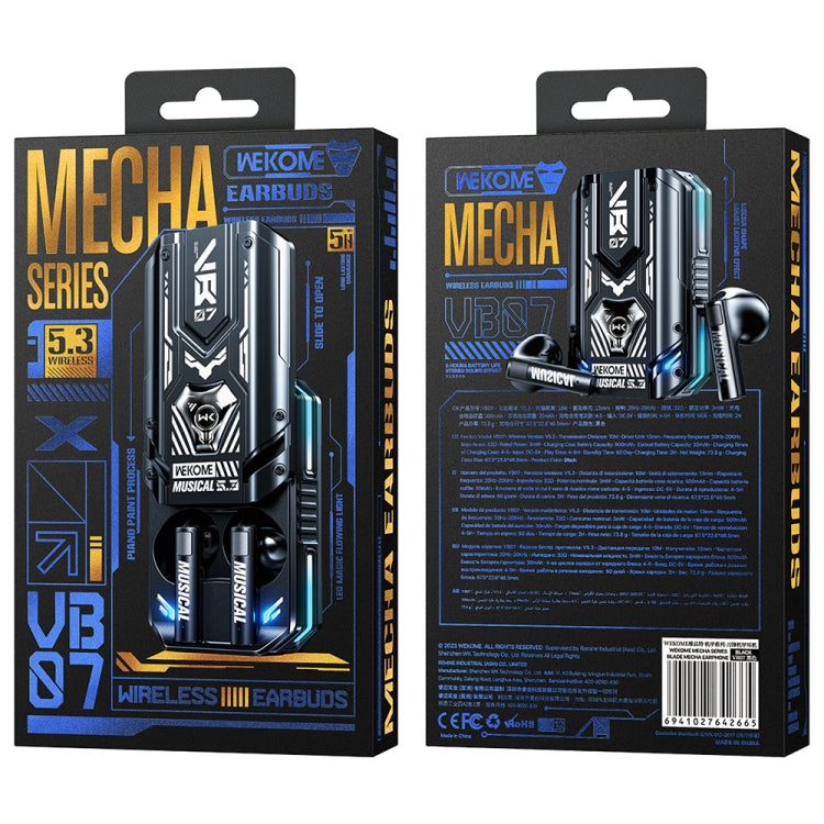 WEKOME VB07 Mecha Series Blade Wireless Bluetooth Earphone (White) - Bluetooth Earphone by WK | Online Shopping South Africa | PMC TechLife | Buy Now Pay Later Mobicred