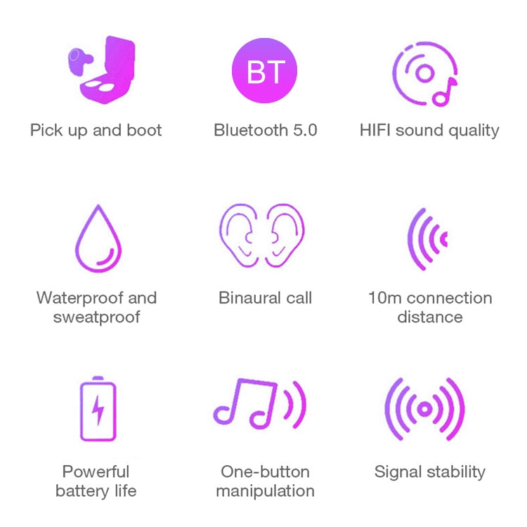DT-5 IPX Waterproof Bluetooth 5.0 Wireless Bluetooth Earphone with Magnetic Charging Box, Support Call & Power Bank Function(Green) - Bluetooth Earphone by PMC TechLife | Online Shopping South Africa | PMC TechLife