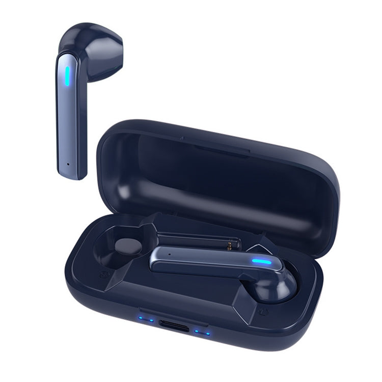 BQ02 TWS Semi-in-ear Touch Bluetooth Earphone with Charging Box & Indicator Light, Supports HD Calls & Intelligent Voice Assistant (Blue) - TWS Earphone by PMC Jewellery | Online Shopping South Africa | PMC Jewellery