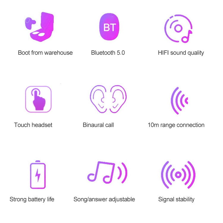 Dt-18 Wireless Two Ear Bluetooth Headset With 2000mAh Charging Cabin & Touch & Intelligent Magnetic Suction Charging (White) - Bluetooth Earphone by PMC TechLife | Online Shopping South Africa | PMC TechLife