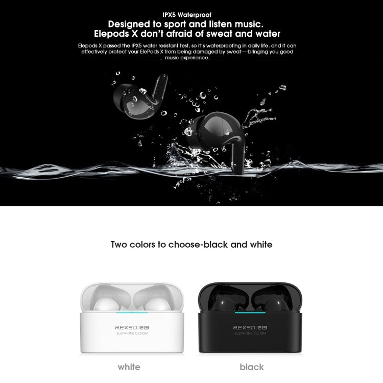 ELEPHONE Elepods X Wireless ANC Noise Cancellation Bluetooth 5.0 Earphone with Charging Box(Black) - free shipping - PMC TechLife - Order now!