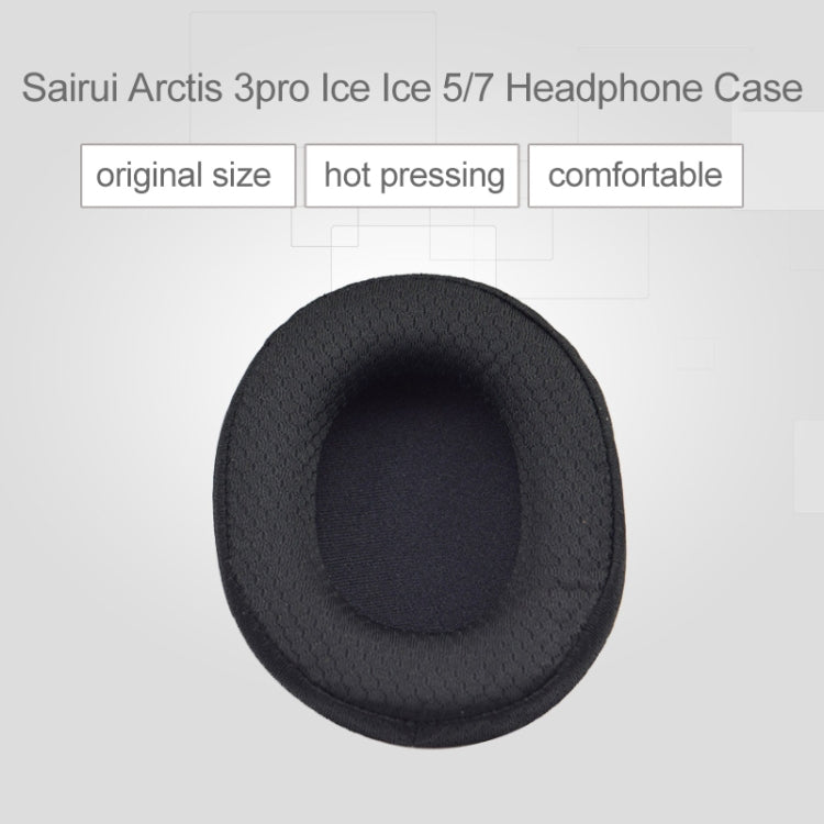 1 Pair Leather Sponge Protective Case for Steelseries Arctis 3 Pro  / Ice 5 / Ice 7 Headphone(Black Leather) - Earmuff & Pad by PMC Jewellery | Online Shopping South Africa | PMC Jewellery