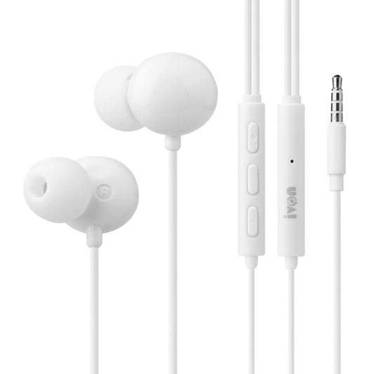 IVON E50 3.5mm Stereo Noise Reduction Earphone (White) - In Ear Wired Earphone by IVON | Online Shopping South Africa | PMC Jewellery
