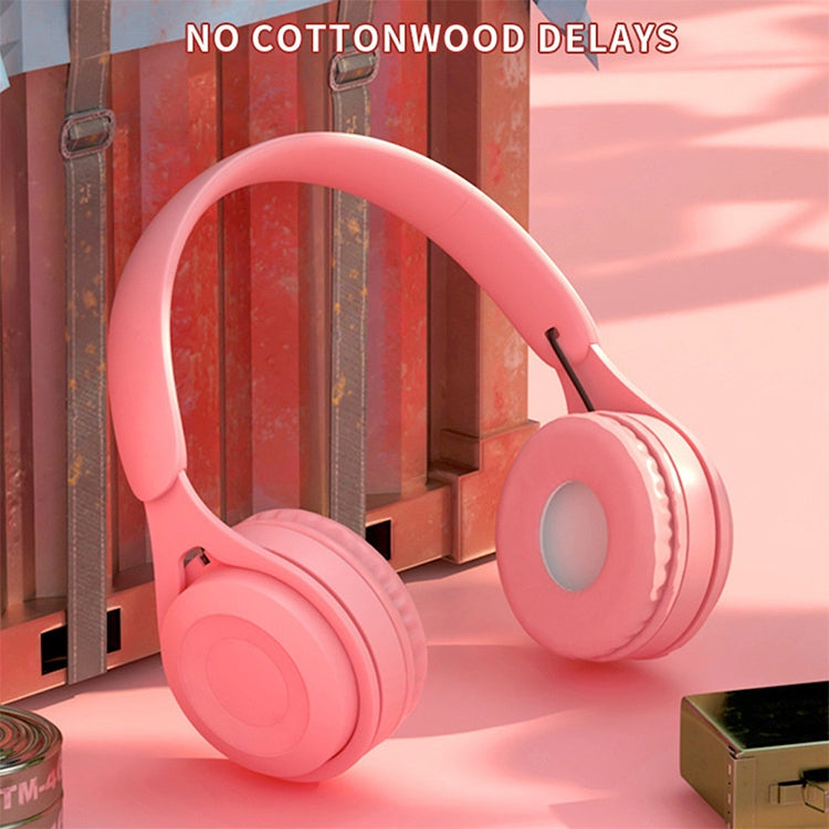 Y08 Hifi Sound Quality Macaron Bluetooth Headset, Supports Calling & TF Card & 3.5mm AUX (Pink) - Headset & Headphone by PMC TechLife | Online Shopping South Africa | PMC TechLife