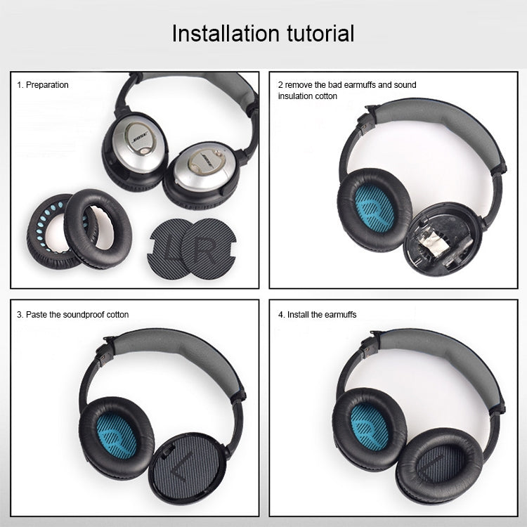 1 Pair Soft Earmuff Headphone Jacket with Common Cotton for BOSE QC2 / QC15 / AE2 / QC25(Yellow) - Earmuff & Pad by PMC TechLife | Online Shopping South Africa | PMC TechLife
