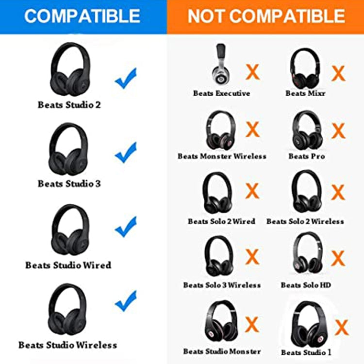 1 Pair Soft Sponge Earmuff Headphone Jacket for Beats Solo 2.0, Wired Version(Grey) - Earmuff & Pad by PMC Jewellery | Online Shopping South Africa | PMC Jewellery