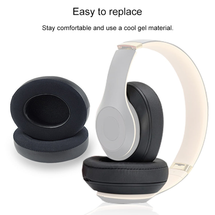 2 PCS For Beats Studio 2.0 / 3.0 Headphone Protective Cover Ice Gel Earmuffs(Black) - Earmuff & Pad by PMC TechLife | Online Shopping South Africa | PMC TechLife