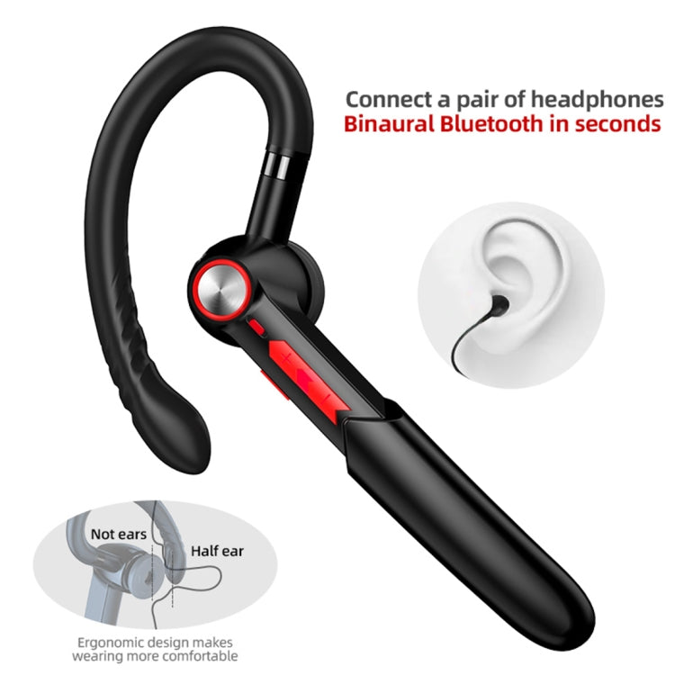 ME-100 TWS Business Rotating Universal True Stereo 5.0 Version Hanging Ear In-Ear Bluetooth Headset(Black+Orange) - Bluetooth Earphone by PMC TechLife | Online Shopping South Africa | PMC TechLife