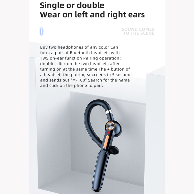 ME-100 TWS Business Rotating Universal True Stereo 5.0 Version Hanging Ear In-Ear Bluetooth Headset(Black+green) - Bluetooth Earphone by PMC TechLife | Online Shopping South Africa | PMC TechLife