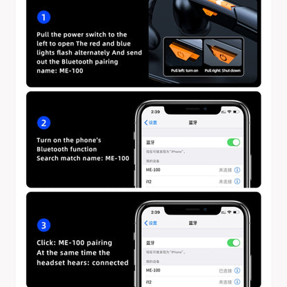 ME-100 TWS Business Rotating Universal True Stereo 5.0 Version Hanging Ear In-Ear Bluetooth Headset(Black Blue) - Bluetooth Earphone by PMC Jewellery | Online Shopping South Africa | PMC Jewellery