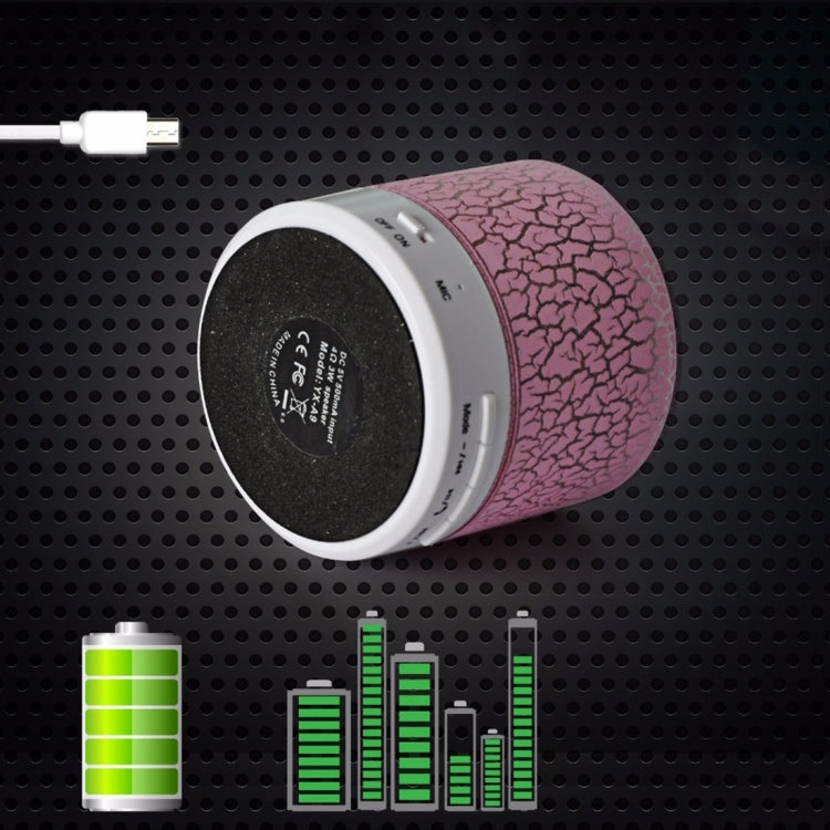 A9 Mini Portable Glare Crack Bluetooth Stereo Speaker with LED Light, Built-in MIC, Support Hands-free Calls & TF Card(Black) - Mini Speaker by PMC TechLife | Online Shopping South Africa | PMC TechLife