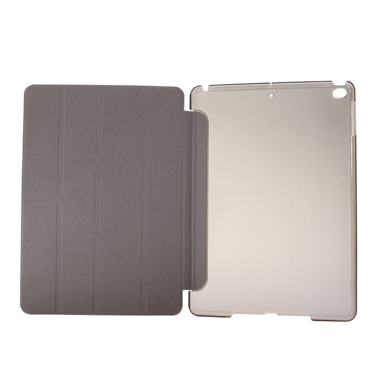 For iPad 9.7 (2018) & iPad 9.7 (2017) & iPad Air Silk Texture Horizontal Deformation Flip Leather Case with Three-folding Holder(Black) - iPad 9.7 (2018) & (2017) Cases by PMC TechLife | Online Shopping South Africa | PMC TechLife | Buy Now Pay Later Mobicred