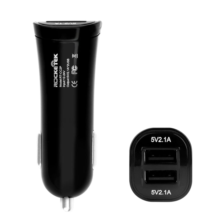 ROCKETEK CC2P DC 5V 4.2A Dual USB Smart Car Charger - Car Charger by ROCKETEK | Online Shopping South Africa | PMC Jewellery