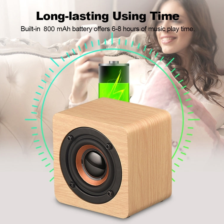 Q1 Wooden Mini Portable Mega Bass Wireless Bluetooth Speaker(Walnut wood) - Mini Speaker by PMC TechLife | Online Shopping South Africa | PMC TechLife