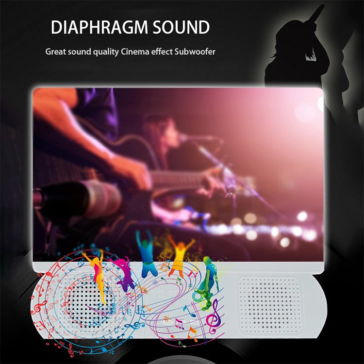 F9 10 inch Universal Chargeable Mobile Phone Screen Amplifier HD Video Amplifier with Silicone Suction Cup Stand & Bluetooth Speaker(Black) - Screen Magnifier by PMC TechLife | Online Shopping South Africa | PMC TechLife
