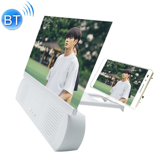 F9 10 inch Universal Chargeable Mobile Phone Screen Amplifier HD Video Amplifier with Silicone Suction Cup Stand & Bluetooth Speaker(White) - Screen Magnifier by PMC Jewellery | Online Shopping South Africa | PMC Jewellery