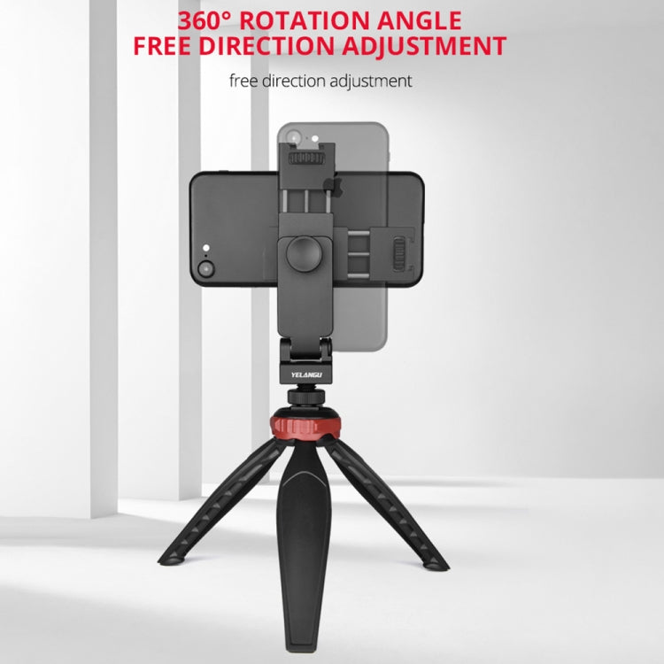 YELANGU PC10 360 Degree Rotating Horizontal Vertical Shooting Phone Clamp Holder Bracket (Black) - Desktop Holder by YELANGU | Online Shopping South Africa | PMC TechLife | Buy Now Pay Later Mobicred