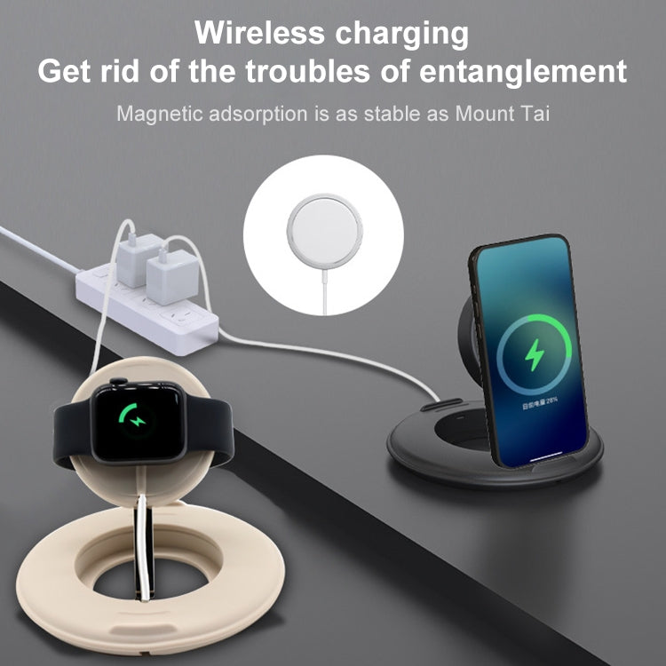 2 in 1 Silicone Desktop Wireless Charger Telescopic Stand For iPhone / Watch Wireless Charger (Pink) - free shipping - PMC TechLife - Order now!