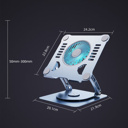 R- JUST HZ22-1 Rotating Dual-purpose Desktop Fan Aluminum Alloy Laptop Stand (Silver) - MacBook Holder by R-JUST | Online Shopping South Africa | PMC Jewellery | Buy Now Pay Later Mobicred