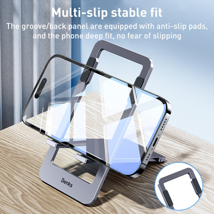 Benks L50 Foldable Card Type Aluminum Alloy Phone Holder (Grey) - Desktop Holder by Benks | Online Shopping South Africa | PMC Jewellery