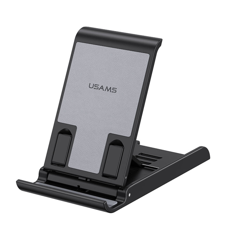 USAMS US-ZJ073 Retractable Folding Desktop Tablet Phone Holder (Black) - Desktop Holder by USAMS | Online Shopping South Africa | PMC Jewellery | Buy Now Pay Later Mobicred