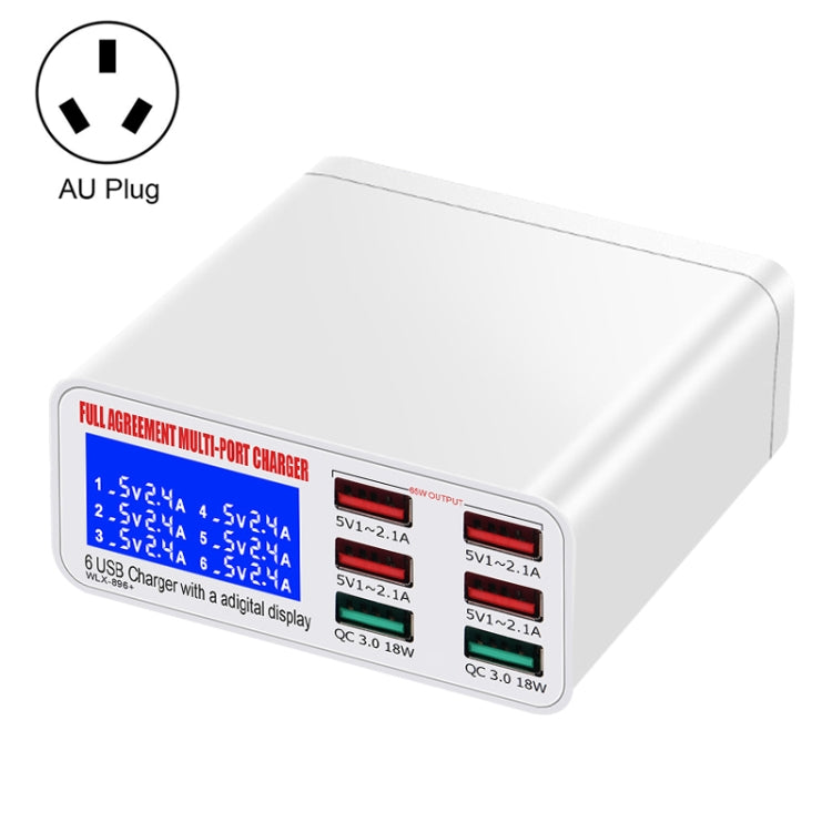 WLX-896+ 6 In 1 Multi-function Smart Digital Display USB Charger(AU Plug) - Multifunction Charger by PMC TechLife | Online Shopping South Africa | PMC TechLife