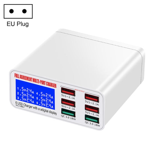 WLX-896+ 6 In 1 Multi-function Smart Digital Display USB Charger(EU Plug) - Multifunction Charger by PMC Jewellery | Online Shopping South Africa | PMC Jewellery