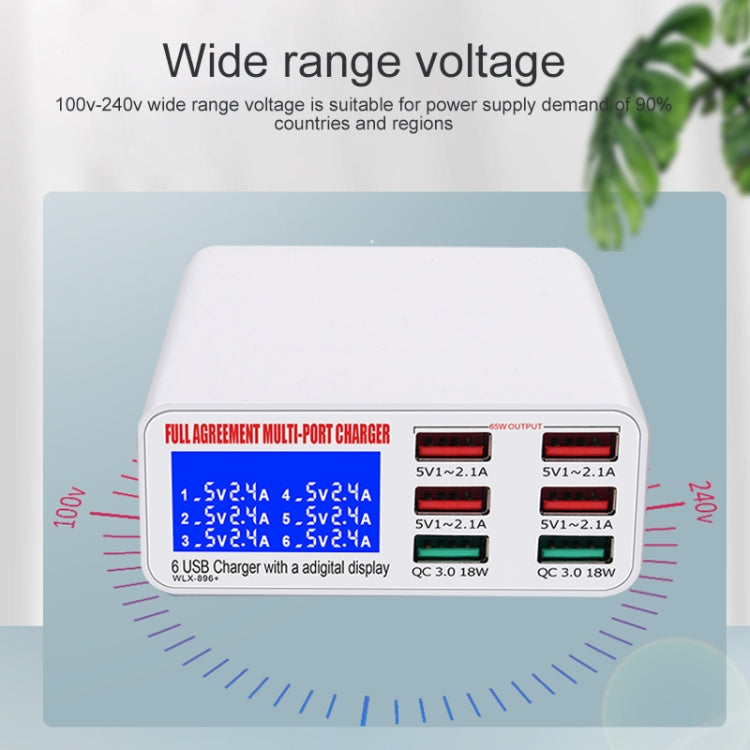 WLX-896+ 6 In 1 Multi-function Smart Digital Display USB Charger(US Plug) - Multifunction Charger by PMC TechLife | Online Shopping South Africa | PMC TechLife
