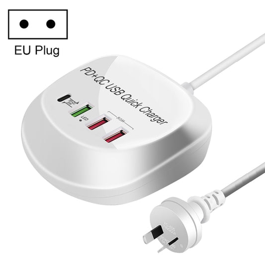 WLX-T3P 4 In 1 PD + QC Multi-function Smart Fast Charging USB Charger(EU Plug) - Multifunction Charger by PMC Jewellery | Online Shopping South Africa | PMC Jewellery