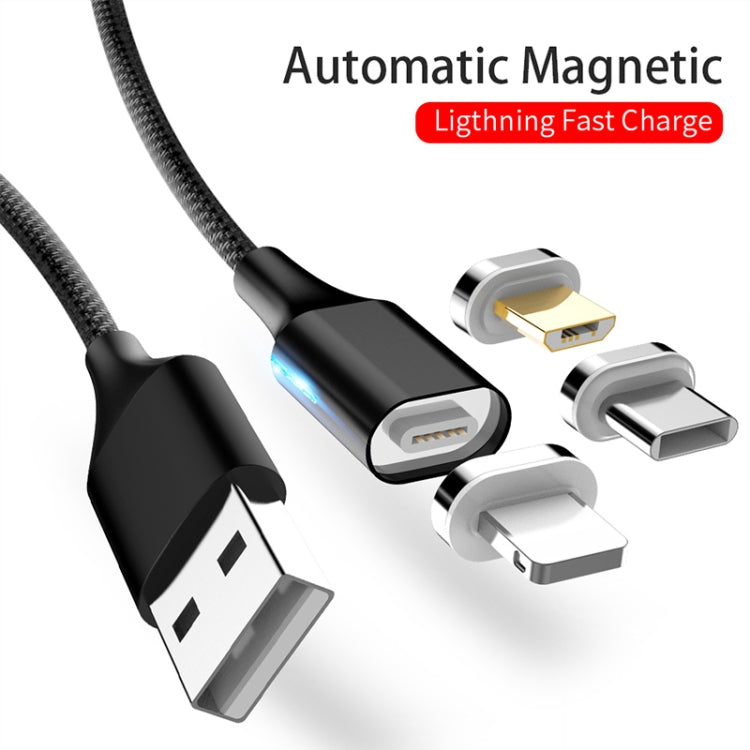 M11 3 in 1 5A USB to 8 Pin + Micro USB + USB-C / Type-C Nylon Braided Magnetic Data Cable, Cable Length: 1m (Red) - Charging Cable & Head by PMC TechLife | Online Shopping South Africa | PMC TechLife