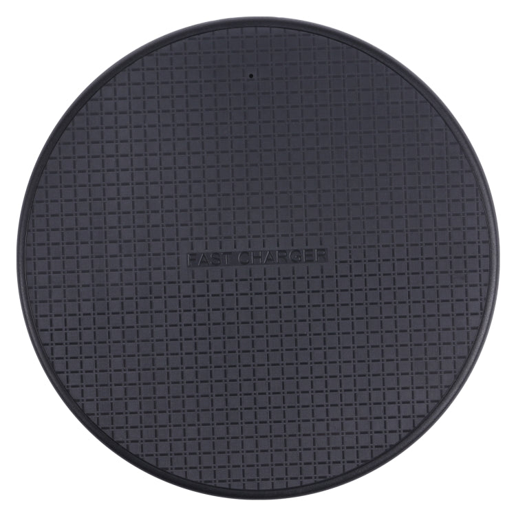 10W QI Plaid Pattern Round Plastic Wireless Charger (Black) - Wireless Charger by PMC TechLife | Online Shopping South Africa | PMC TechLife