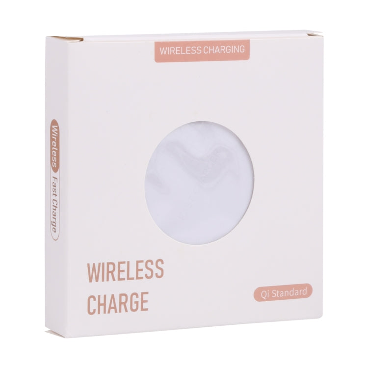 10W QI Plaid Pattern Round Plastic Wireless Charger (White) - Wireless Charger by PMC TechLife | Online Shopping South Africa | PMC TechLife