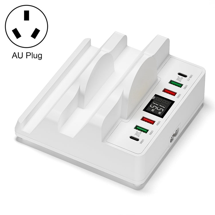 F6 Multifunctional Dual Wireless Charger with Phone Holder & Current Display, AU Plug - Wireless Charger by PMC TechLife | Online Shopping South Africa | PMC TechLife