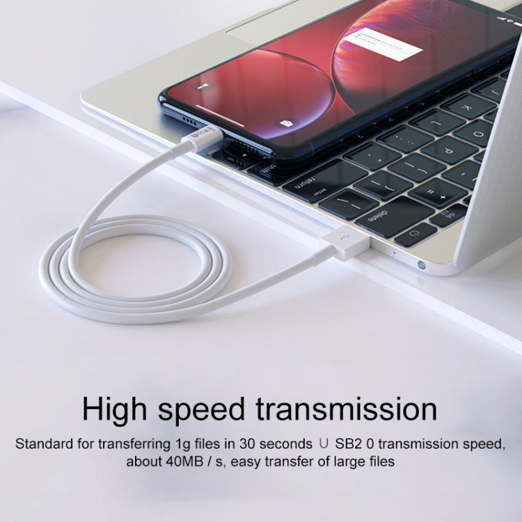 IVON CA70 8 Pin Fast Charging Data Cable, Length: 1m (White) - Normal Style Cable by IVON | Online Shopping South Africa | PMC TechLife