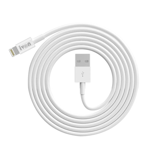 IVON CA70 8 Pin Fast Charging Data Cable, Length: 3m (White) - Normal Style Cable by IVON | Online Shopping South Africa | PMC Jewellery