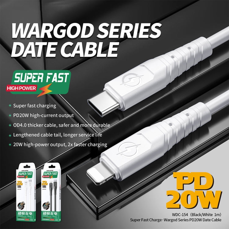 WK WDC-154 Type-C / USB-C to 8 Pin PD 20W Fast Charging Data Cable, Length: 1m(White) - Normal Style Cable by WK | Online Shopping South Africa | PMC Jewellery