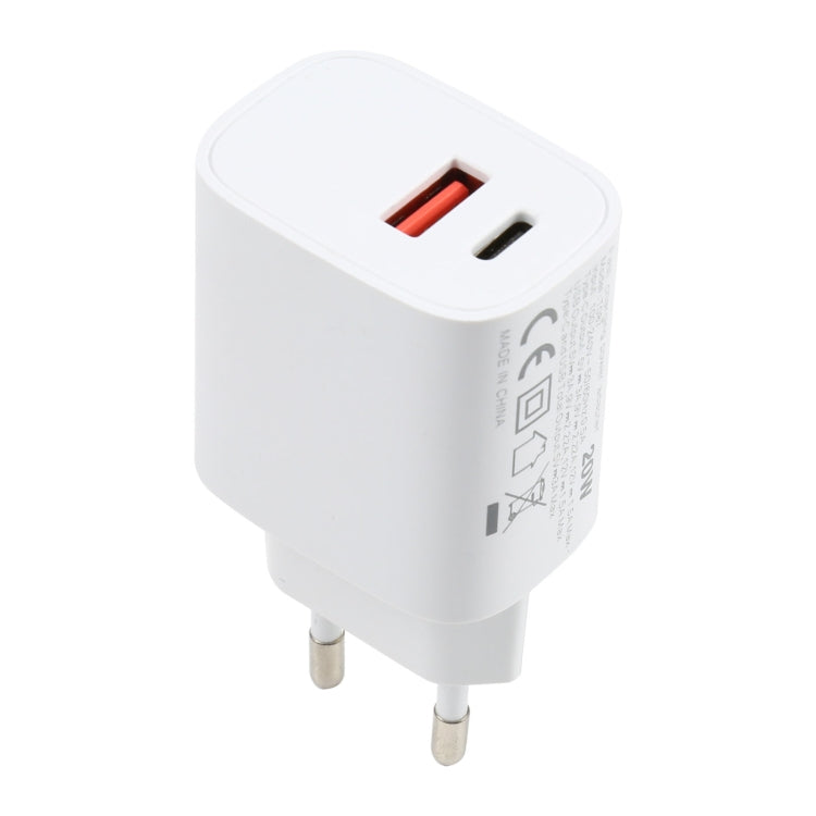 T087 20W USB-C / Type-C + USB Ports Fast Charging Travel Charger, EU Plug - free shipping - PMC TechLife - Order now!
