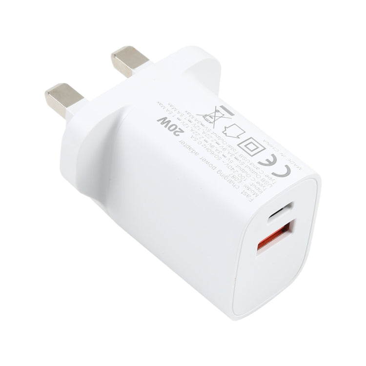 E087 20W USB-C / Type-C + USB Ports Fast Charging Travel Charger, UK Plug - free shipping - PMC TechLife - Order now!