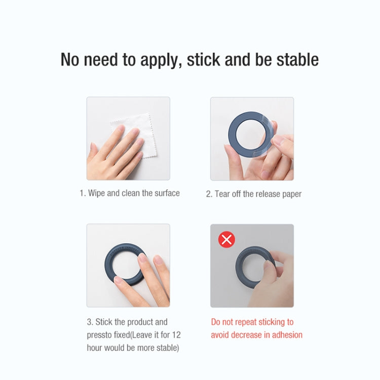 2 PCS NILLKIN Portable PU Leather Magnetic Ring Sticker (Blue) - Hand-Sticking Bracket by NILLKIN | Online Shopping South Africa | PMC Jewellery