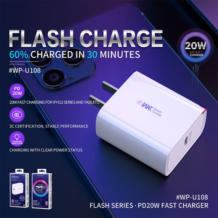 WK WP-U108 20W PD Fast Charger, Plug Type: CN Plug - USB Charger by WK | Online Shopping South Africa | PMC Jewellery