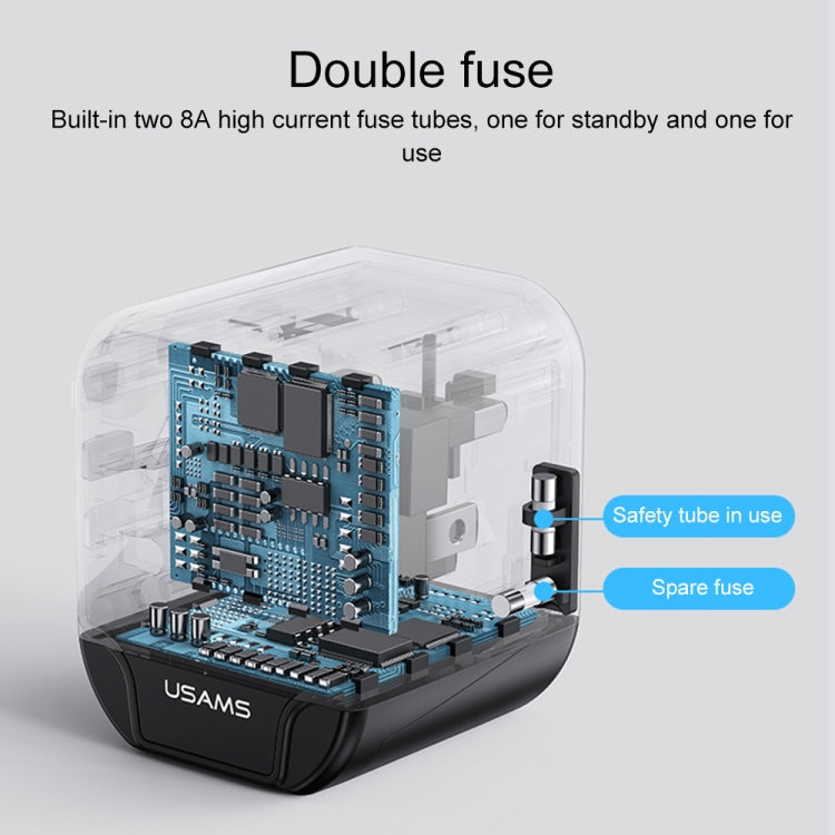 USAMS US-CC173 T55 12W Universal Multi Plug Travel Charger(Black) - free shipping - PMC TechLife - Order now!