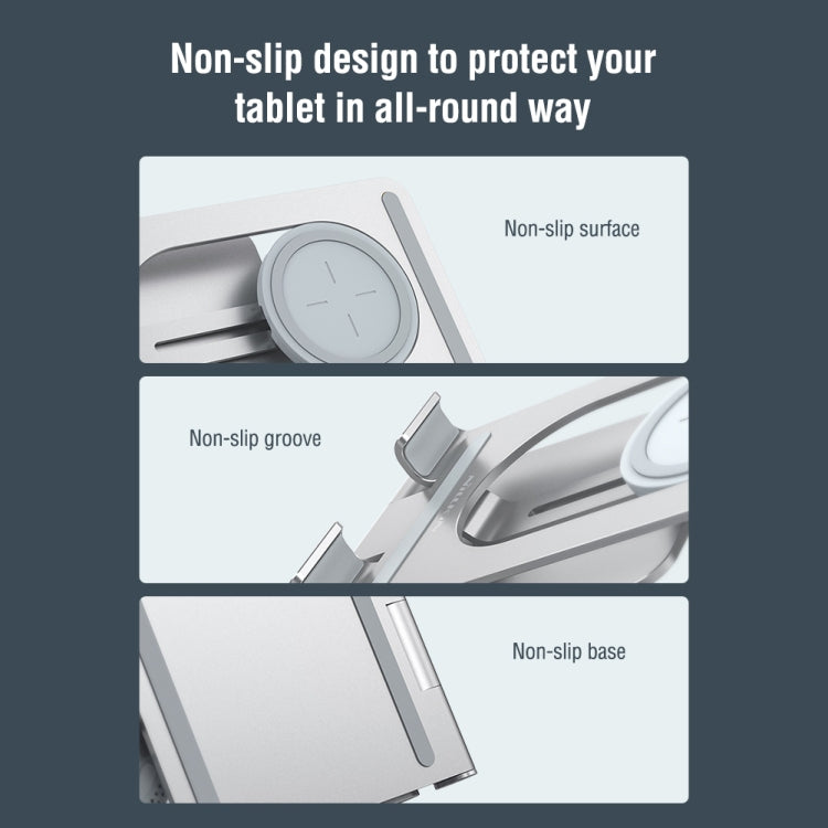 NILLKIN PowerHold Tablet Wireless Charging Stand (Silver) - free shipping - PMC TechLife - Order now!