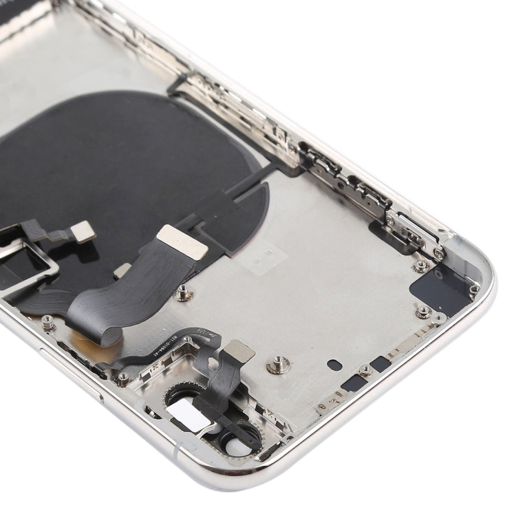 Battery Back Cover Assembly with Side Keys & Vibrator & Speaker Ringer Buzzer & Power Button + Volume Button Flex Cable & Card Tray & Battery Adhesive for iPhone X(White) - Back Cover by PMC TechLife | Online Shopping South Africa | PMC TechLife